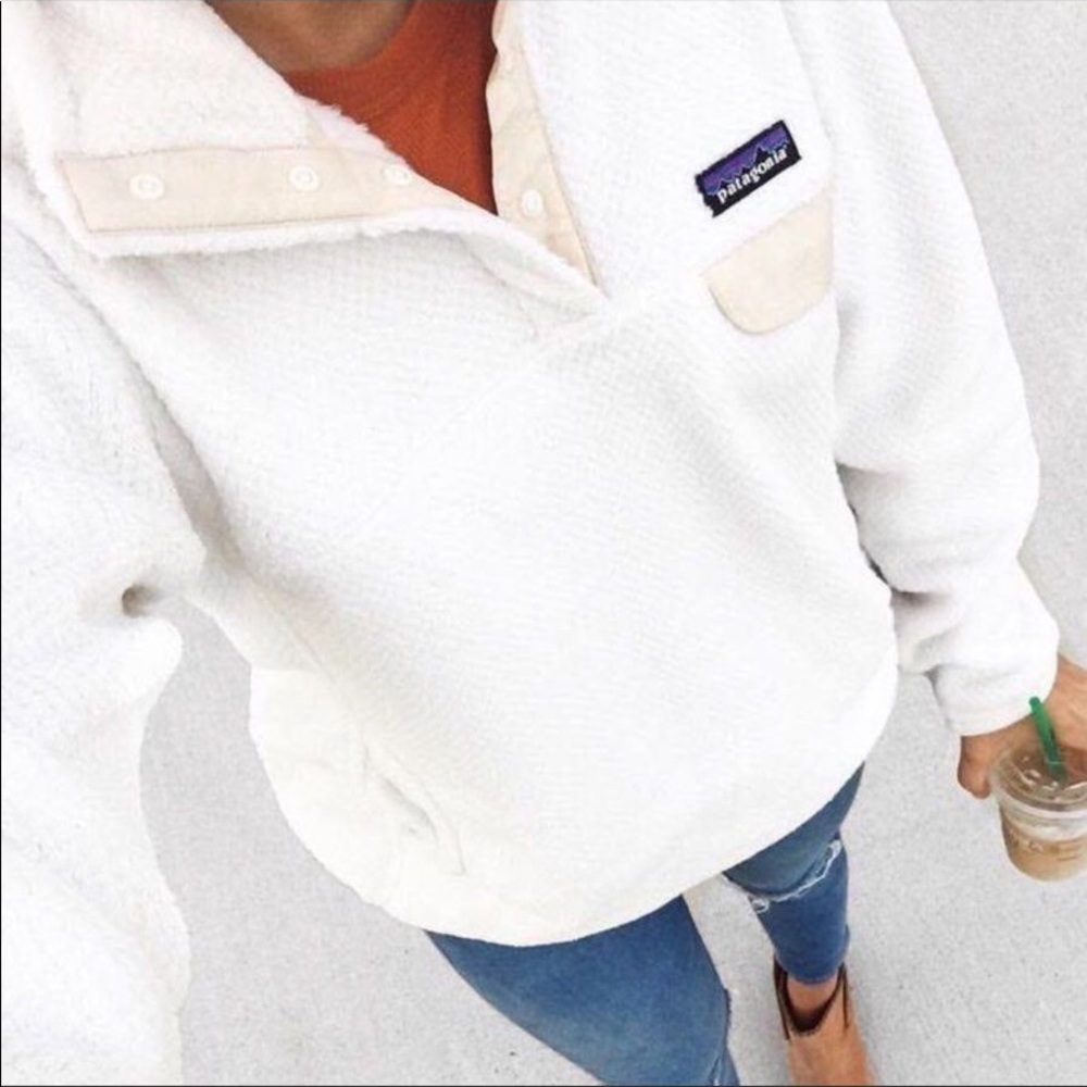 Cream Patagonia Re-Tool Snap-T Fleece Pullover